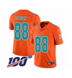 Men's Miami Dolphins #88 Mike Gesicki Limited Orange Inverted Legend 100th Season Football Jersey