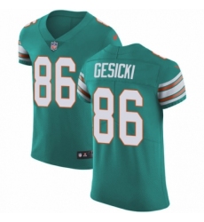 Men's Nike Miami Dolphins #86 Mike Gesicki Aqua Green Alternate Vapor Untouchable Elite Player NFL Jersey