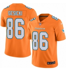 Men's Nike Miami Dolphins #86 Mike Gesicki Elite Orange Rush Vapor Untouchable NFL Jersey