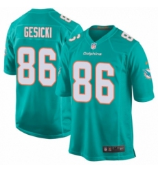 Men's Nike Miami Dolphins #86 Mike Gesicki Game Aqua Green Team Color NFL Jersey