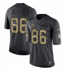 Men's Nike Miami Dolphins #86 Mike Gesicki Limited Black 2016 Salute to Service NFL Jersey