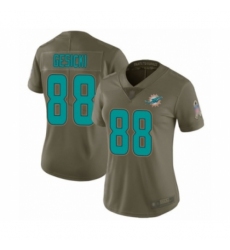 Women's Miami Dolphins #88 Mike Gesicki Limited Olive 2017 Salute to Service Football Jersey