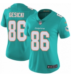 Women's Nike Miami Dolphins #86 Mike Gesicki Aqua Green Team Color Vapor Untouchable Elite Player NFL Jersey