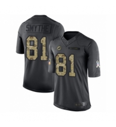 Men's Miami Dolphins #81 Durham Smythe Limited Black 2016 Salute to Service Football Jersey