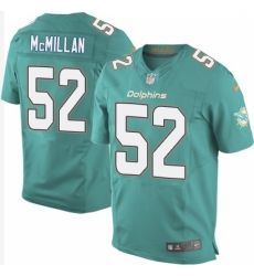 Men's Nike Miami Dolphins #52 Raekwon McMillan Elite Aqua Green Team Color NFL Jersey