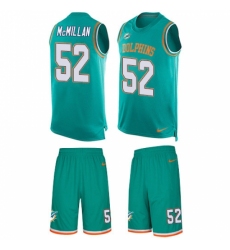 Men's Nike Miami Dolphins #52 Raekwon McMillan Limited Aqua Green Tank Top Suit NFL Jersey