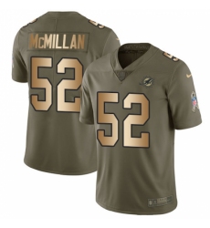 Men's Nike Miami Dolphins #52 Raekwon McMillan Limited Olive/Gold 2017 Salute to Service NFL Jersey