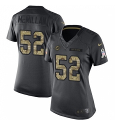 Women's Nike Miami Dolphins #52 Raekwon McMillan Limited Black 2016 Salute to Service NFL Jersey