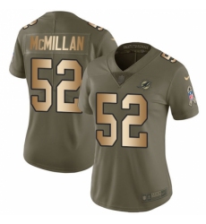 Women's Nike Miami Dolphins #52 Raekwon McMillan Limited Olive/Gold 2017 Salute to Service NFL Jersey