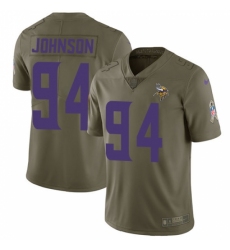 Youth Nike Minnesota Vikings #94 Jaleel Johnson Limited Olive 2017 Salute to Service NFL Jersey