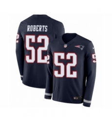 Men's Nike New England Patriots #52 Elandon Roberts Limited Navy Blue Therma Long Sleeve NFL Jersey