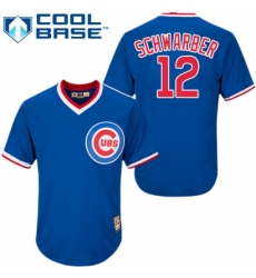 Men's Majestic Chicago Cubs #12 Kyle Schwarber Replica Royal Blue Cooperstown MLB Jersey