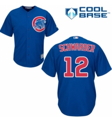 Youth Majestic Chicago Cubs #12 Kyle Schwarber Replica Royal Blue Alternate Cool Base MLB Jersey