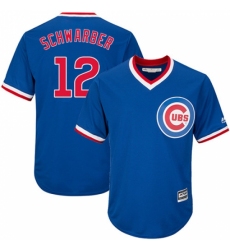 Youth Majestic Chicago Cubs #12 Kyle Schwarber Replica Royal Blue Cooperstown Cool Base MLB Jersey