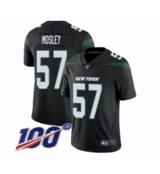 Men's New York Jets #57 C.J. Mosley Black Alternate Vapor Untouchable Limited Player 100th Season Football Jersey