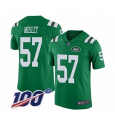 Men's New York Jets #57 C.J. Mosley Limited Green Rush Vapor Untouchable 100th Season Football Jersey