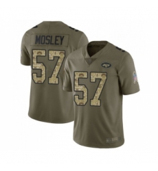 Men's New York Jets #57 C.J. Mosley Limited Olive Camo 2017 Salute to Service Football Jersey