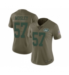 Women's New York Jets #57 C.J. Mosley Limited Olive 2017 Salute to Service Football Jersey