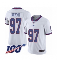 Men's New York Giants #97 Dexter Lawrence Limited White Rush Vapor Untouchable 100th Season Football Jersey