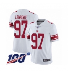 Men's New York Giants #97 Dexter Lawrence White Vapor Untouchable Limited Player 100th Season Football Jersey