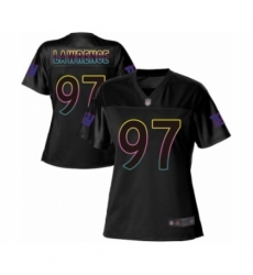 Women's New York Giants #97 Dexter Lawrence Game Black Fashion Football Jersey