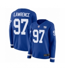 Women's New York Giants #97 Dexter Lawrence Limited Royal Blue Therma Long Sleeve Football Jersey