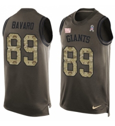 Men's Nike New York Giants #89 Mark Bavaro Limited Green Salute to Service Tank Top NFL Jersey