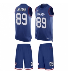 Men's Nike New York Giants #89 Mark Bavaro Limited Royal Blue Tank Top Suit NFL Jersey