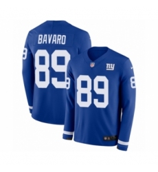 Men's Nike New York Giants #89 Mark Bavaro Limited Royal Blue Therma Long Sleeve NFL Jersey