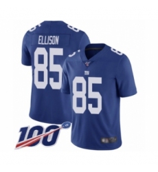 Men's New York Giants #85 Rhett Ellison Royal Blue Team Color Vapor Untouchable Limited Player 100th Season Football Jersey