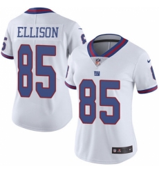 Women's Nike New York Giants #85 Rhett Ellison Limited White Rush Vapor Untouchable NFL Jersey