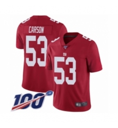 Men's New York Giants #53 Harry Carson Red Limited Red Inverted Legend 100th Season Football Jersey
