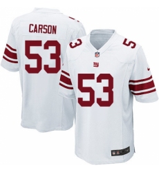 Men's Nike New York Giants #53 Harry Carson Game White NFL Jersey