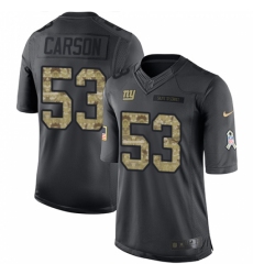 Men's Nike New York Giants #53 Harry Carson Limited Black 2016 Salute to Service NFL Jersey