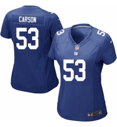 Women's Nike New York Giants #53 Harry Carson Game Royal Blue Team Color NFL Jersey