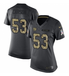 Women's Nike New York Giants #53 Harry Carson Limited Black 2016 Salute to Service NFL Jersey