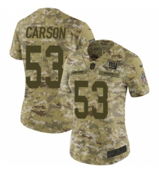 Women's Nike New York Giants #53 Harry Carson Limited Camo 2018 Salute to Service NFL Jersey