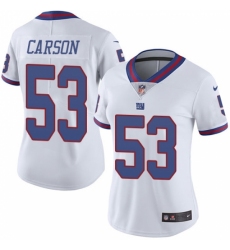 Women's Nike New York Giants #53 Harry Carson Limited White Rush Vapor Untouchable NFL Jersey