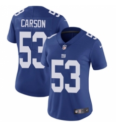 Women's Nike New York Giants #53 Harry Carson Royal Blue Team Color Vapor Untouchable Limited Player NFL Jersey