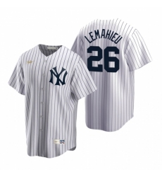 Men's Nike New York Yankees #26 DJ LeMahieu White Cooperstown Collection Home Stitched Baseball Jersey