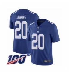 Men's New York Giants #20 Janoris Jenkins Royal Blue Team Color Vapor Untouchable Limited Player 100th Season Football Jersey