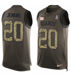 Men's Nike New York Giants #20 Janoris Jenkins Limited Green Salute to Service Tank Top NFL Jersey