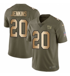 Men's Nike New York Giants #20 Janoris Jenkins Limited Olive/Gold 2017 Salute to Service NFL Jersey