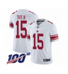 Men's New York Giants #15 Golden Tate III White Vapor Untouchable Limited Player 100th Season Football Jersey