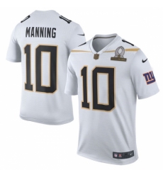 Men's Nike New York Giants #10 Eli Manning Elite White Team Rice 2016 Pro Bowl NFL Jersey