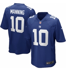 Men's Nike New York Giants #10 Eli Manning Game Royal Blue Team Color NFL Jersey