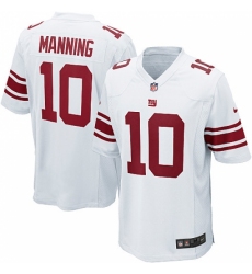 Men's Nike New York Giants #10 Eli Manning Game White NFL Jersey