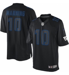 Men's Nike New York Giants #10 Eli Manning Limited Black Impact NFL Jersey