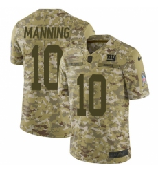 Men's Nike New York Giants #10 Eli Manning Limited Camo 2018 Salute to Service NFL Jersey