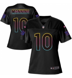 Women's Nike New York Giants #10 Eli Manning Game Black Fashion NFL Jersey